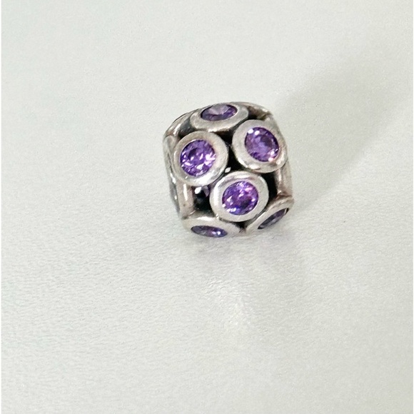 Pandora Purple CZ Whimsical Lights Sparkly Rare Retired Bead Charm - Picture 2 of 4